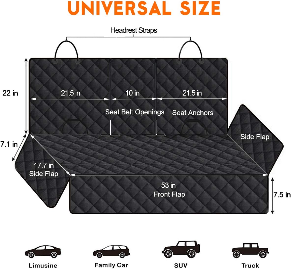 Keep your car clean and your furry friend safe with our waterproof Dog Car Seat Cover! Perfect fit for all cars, trucks, and SUVs! 🐾🚗 #PetTravel #DogLovers