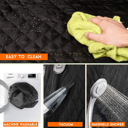 Keep your car clean and your furry friend safe with our waterproof Dog Car Seat Cover! Perfect fit for all cars, trucks, and SUVs! 🐾🚗 #PetTravel #DogLovers