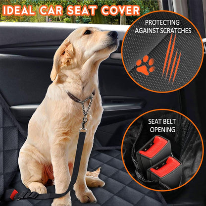 Keep your car clean and your furry friend safe with our waterproof Dog Car Seat Cover! Perfect fit for all cars, trucks, and SUVs! 🐾🚗 #PetTravel #DogLovers